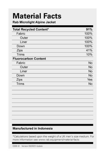 Bilde av Rab Microlight Alpine Jacket Tmb Tempest Blue