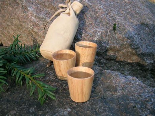 Bilde av Eagle Products 3 Stk Drammeglass I Tre I Skinnpose No Color No Color