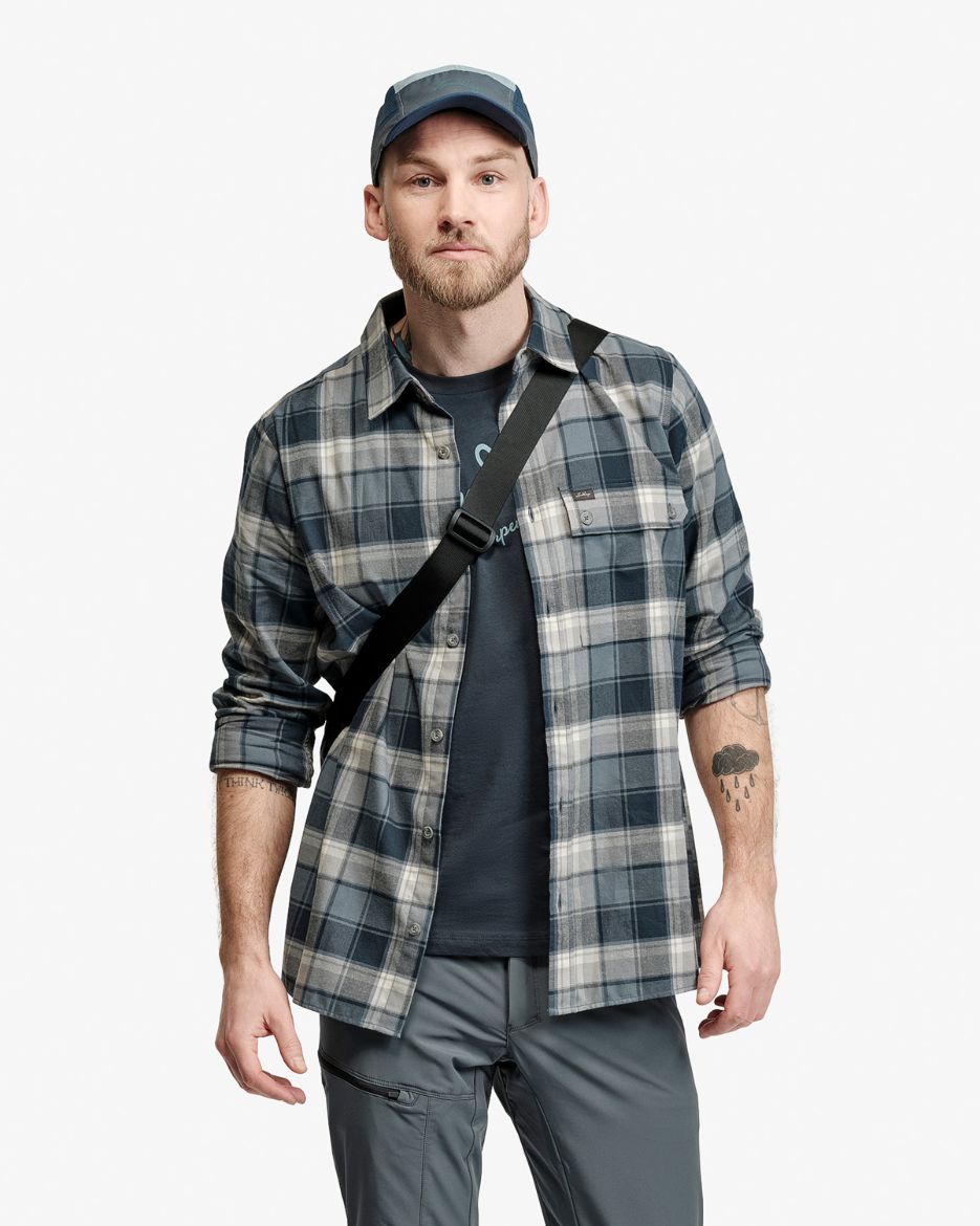 Bilde av Lundhags Järpen Plaid Flannel Shirt 71000 Dk Sky Blue