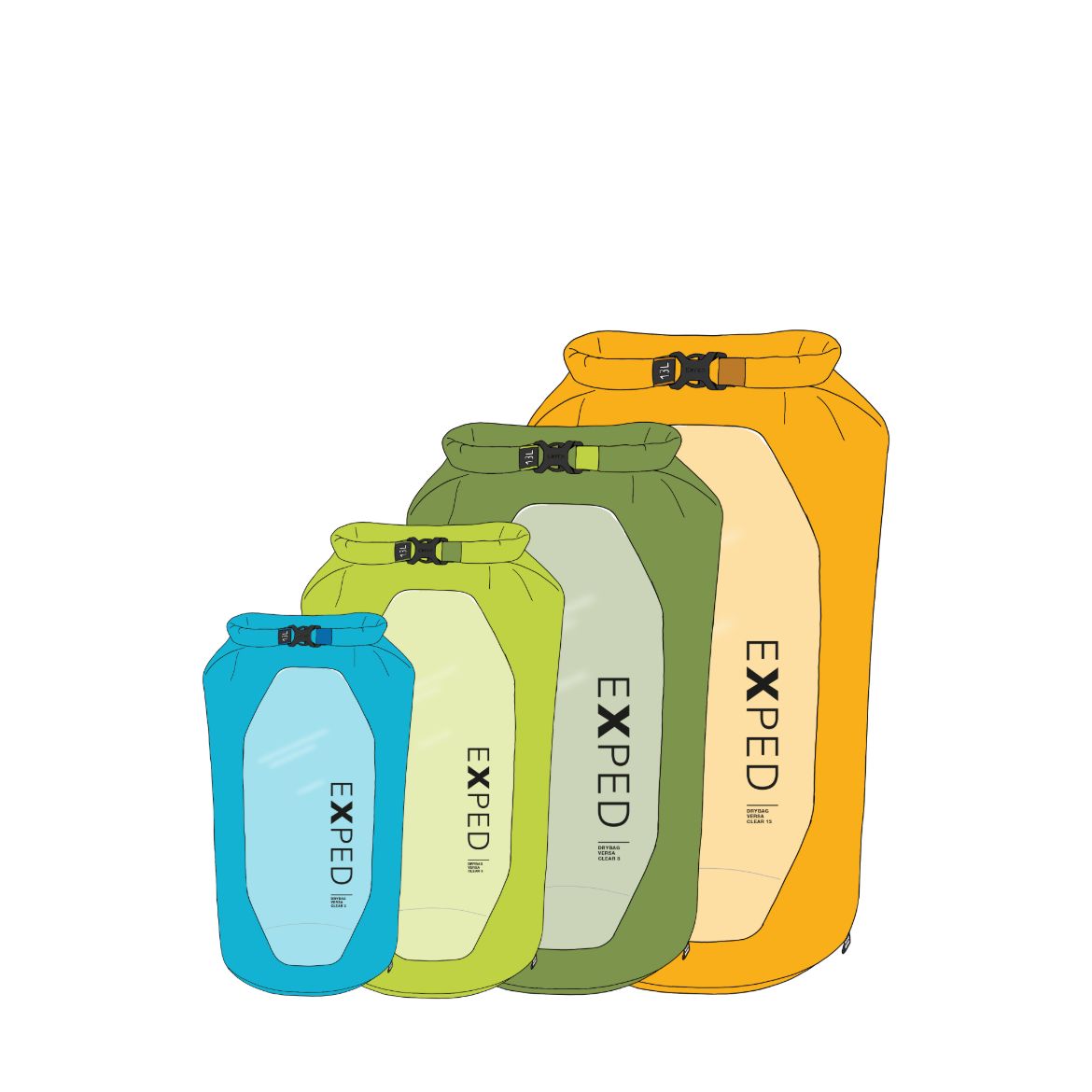 Bilde av Exped Drybag Versa Clear 5 Lime