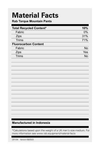 Bilde av Rab Torque Mountain Pants Anb AnthraciteBlack