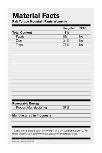 Bilde av Rab Torque Mountain Pants Wmns Anb AnthraciteBlack