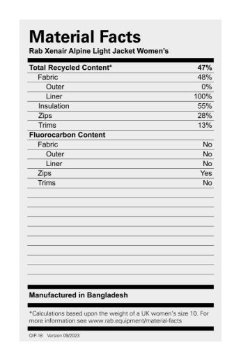 Bilde av Rab Xenair Alpine Light Jacket Wmns Sah Sahara