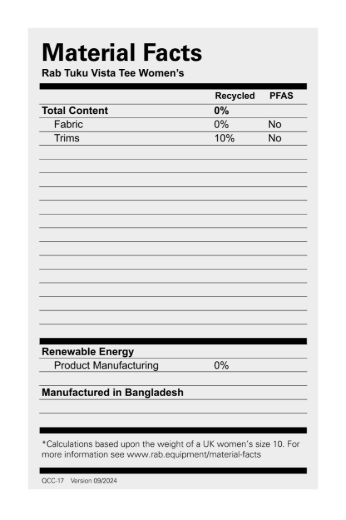 Bilde av Rab Tuku Vista Tee Wmns Bel Beluga