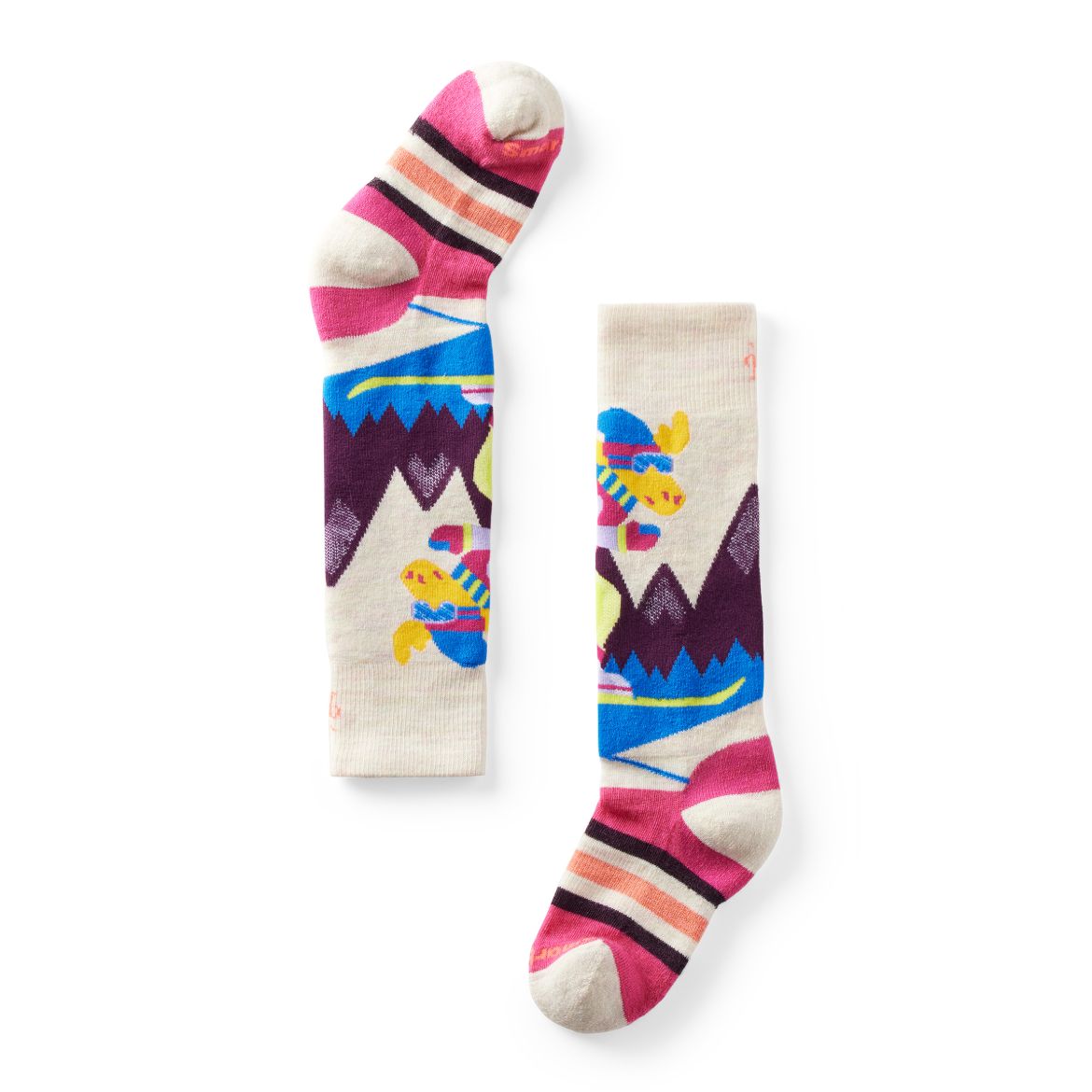 Bilde av Smartwool K Wintersport Full Cushion Mountain Moose Pattern Otc Socks A81 Moonbeam