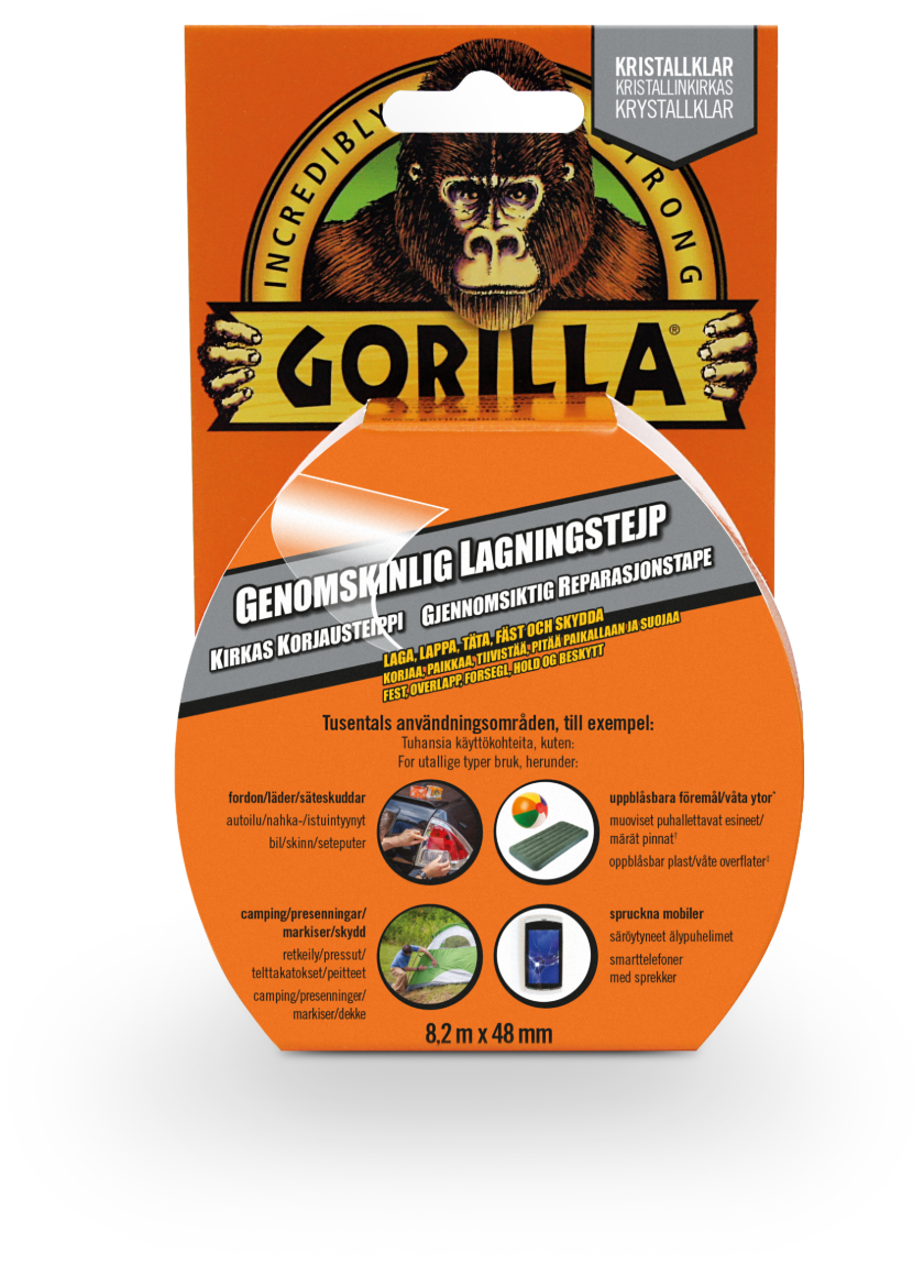  Gorilla  Tape Clear Repair 8,2m 24620 Fjellklar Sport 1